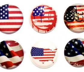 USA Flag - 6 Piece Home Button Decal Stickers for Apple iPhone, iPad, iPad Mini, iTouch