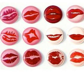 Hot Lips Kiss - 12 Pcs Home Button iPhone iPad Decals Stickers 3D Semi-circular Bubble