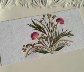 Pink - Handmade Pressed Flowers Card