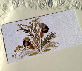 Purple Pansies - Handmade Pressed Flowers Card