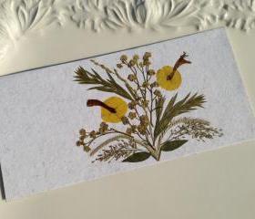 Yellow - Handmade Pressed Flowers Card